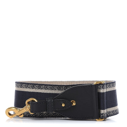 Christian Dior Canvas Embroidered Shoulder Strap Blue 1 of 5