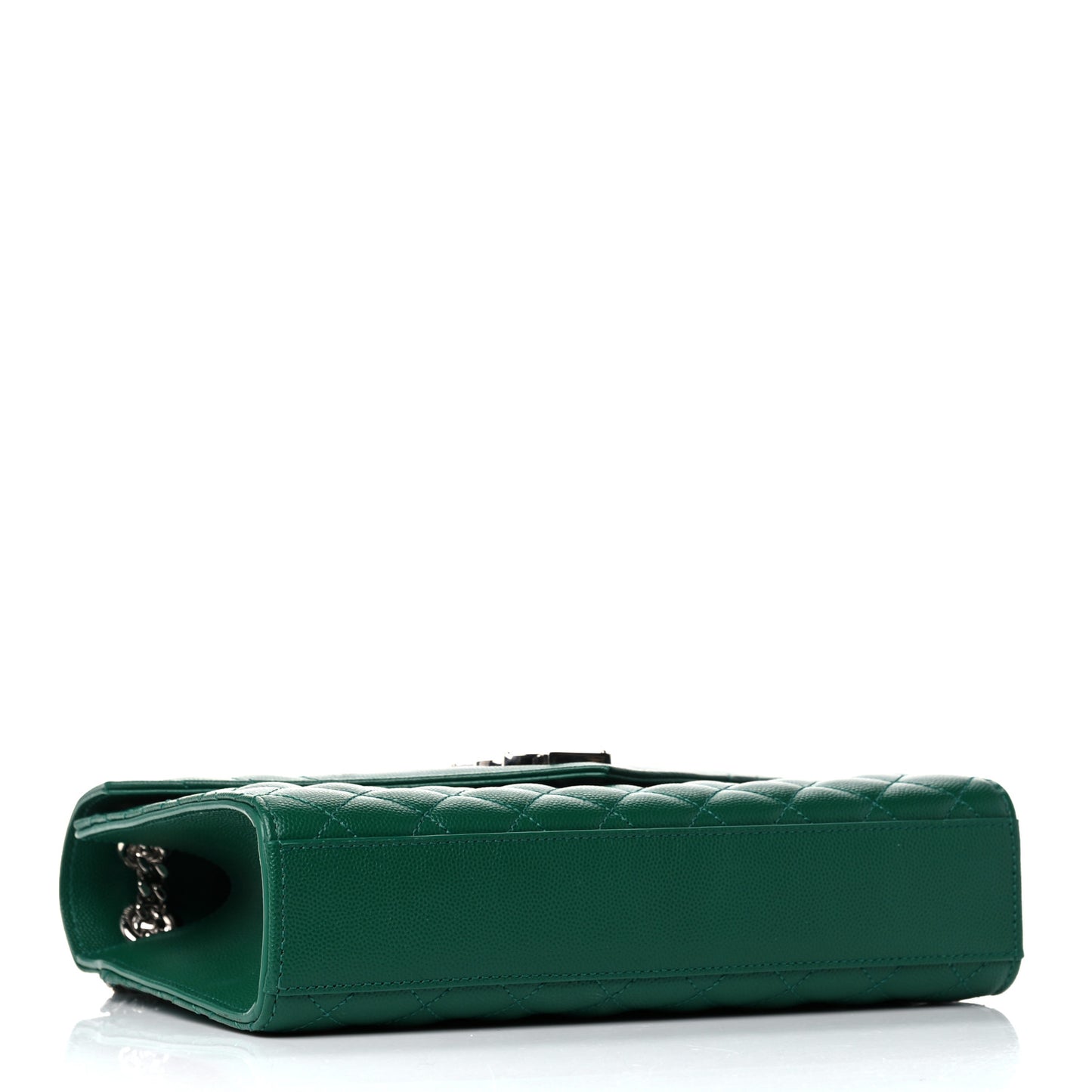 Grain De Poudre Textured Mixed Matelasse Triquilt Medium Monogram Satchel Green