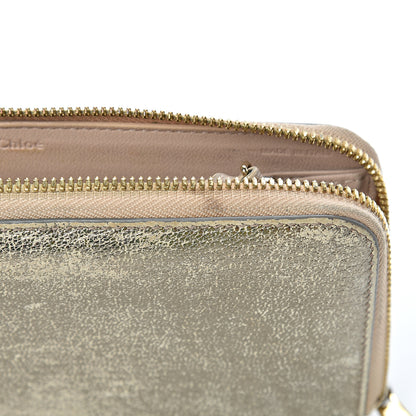 Chloe Metallic Calfskin Zip Around Wallet Gold 8 of 13