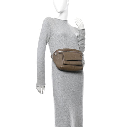 Gucci Piuma Calfskin Jumbo GG Embossed Pocket Belt Bag Good Taupe 2 of 9
