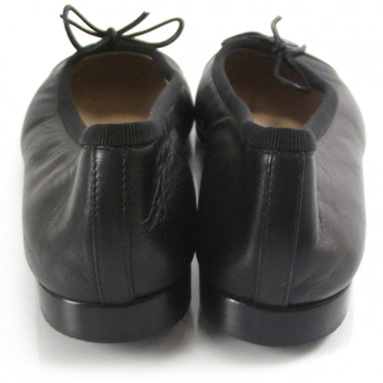 Chanel Patent Leather Tip Ballerina Flats 34.5 Black 4 of 9