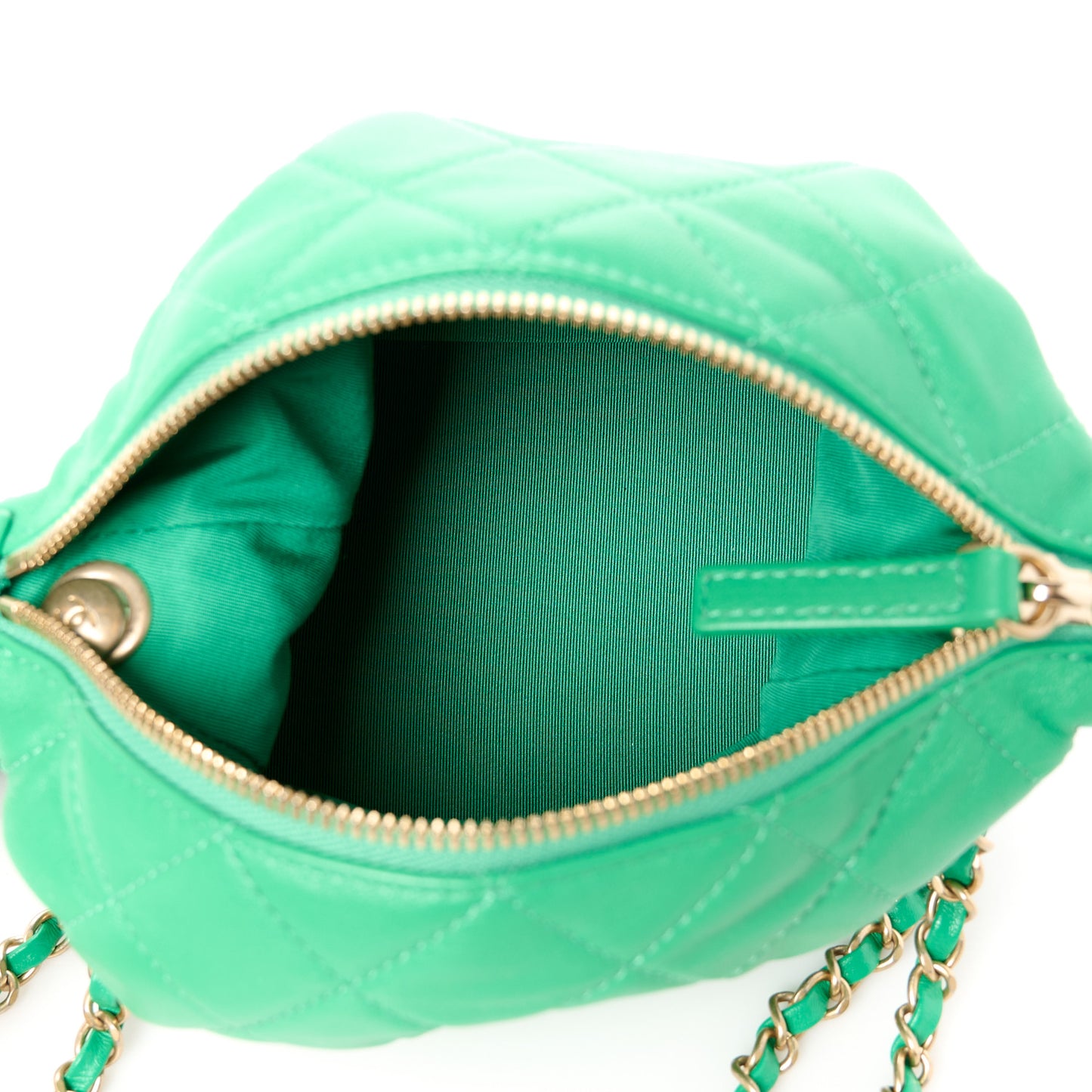 Lambskin Quilted Small Perfect Meeting Hobo Green