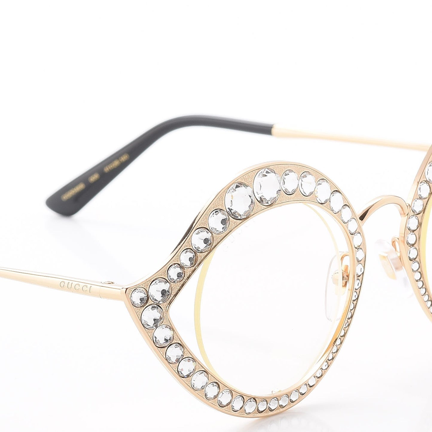 Metal Crystal Cat Eye Sunglasses GG0046S Gold
