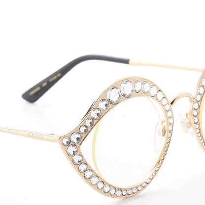 Gucci Metal Crystal Cat Eye Sunglasses GG0046S Gold 7 of 8