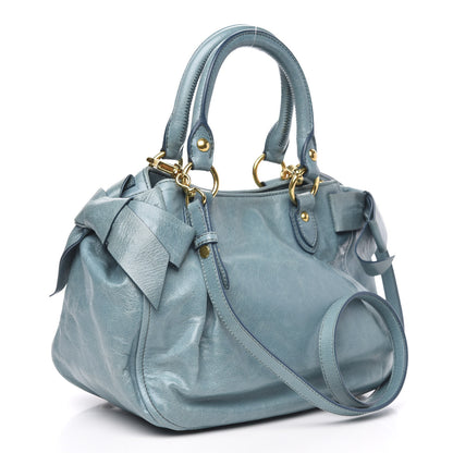 Miu Miu Vitello Shine Tote Mare 3 of 13