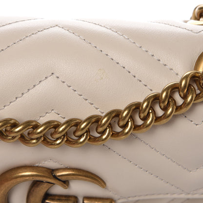 Gucci Calfskin Matelasse Mini GG Marmont Shoulder Bag White 8 of 8
