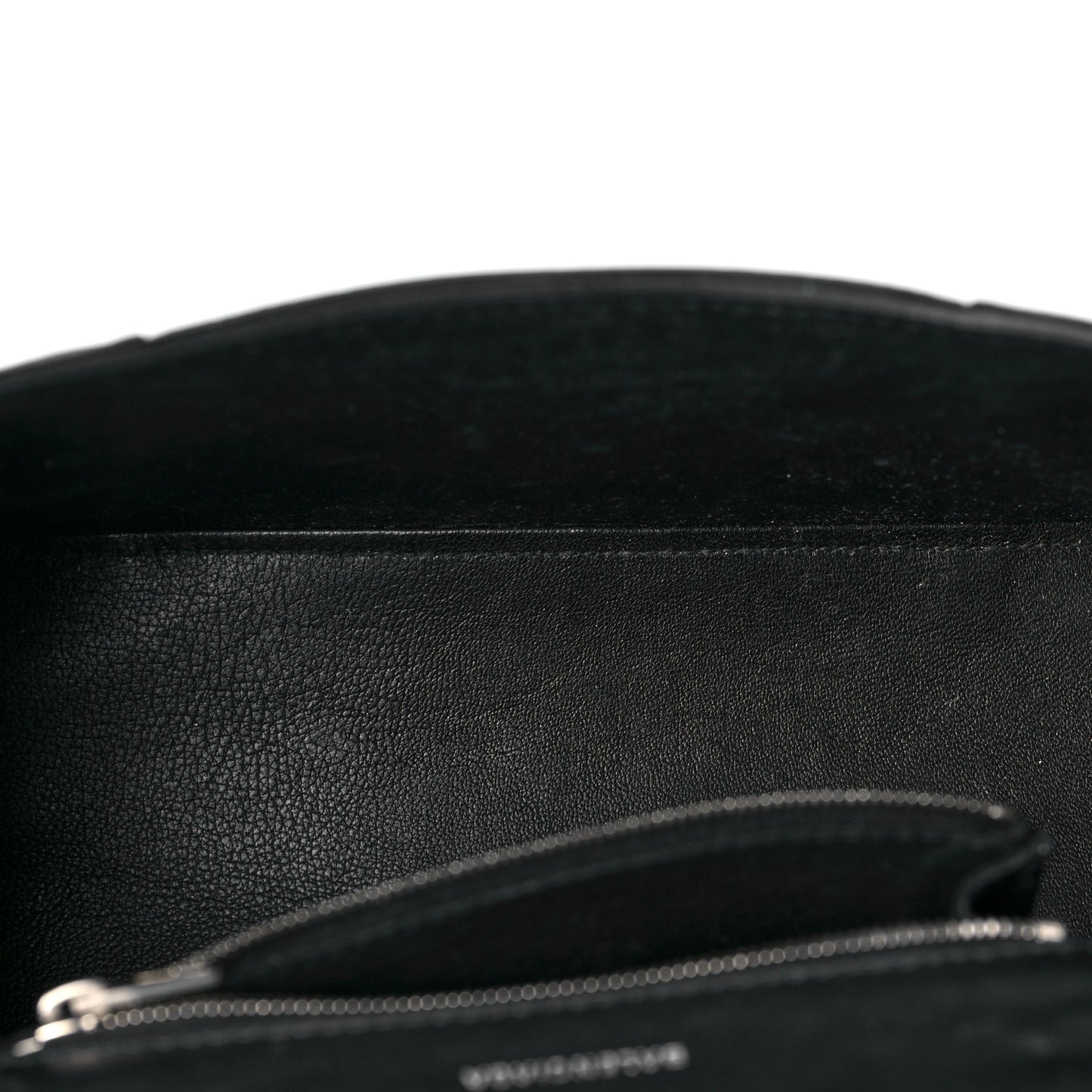 Grained Calfskin Small Hourglass Top Handle Bag Black