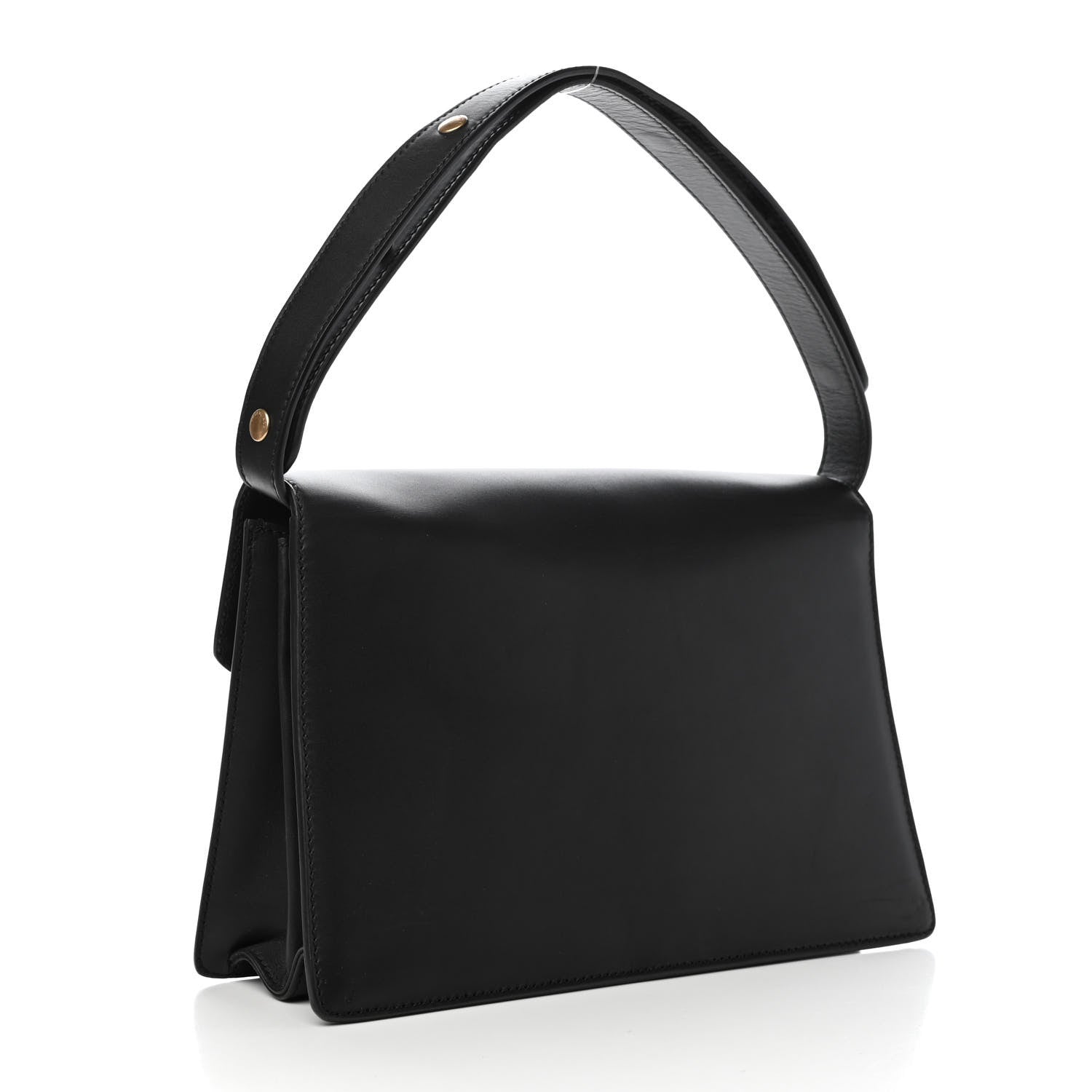 Balenciaga Calfskin Triangle Flap Shouder Bag Black 3 of 10