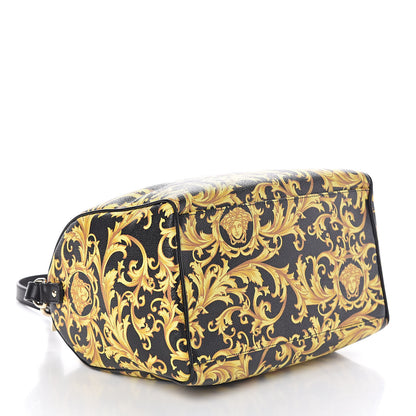Versace Calfskin PVC Barocco Printed Bowler Black Gold 4 of 9