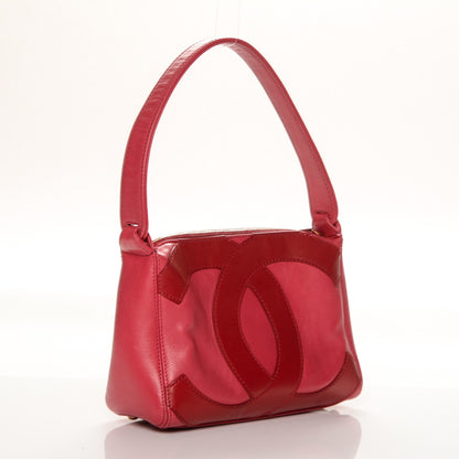 Chanel Lambskin CC Stitched Small Shoulder Bag Red Pink 3 of 13