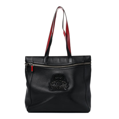 Christian Louboutin Grained Calfskin Studded Tote Black 1 of 25
