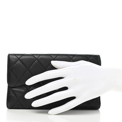 Chanel Lambskin Quilted Large Flap Wallet Black 2 of 9