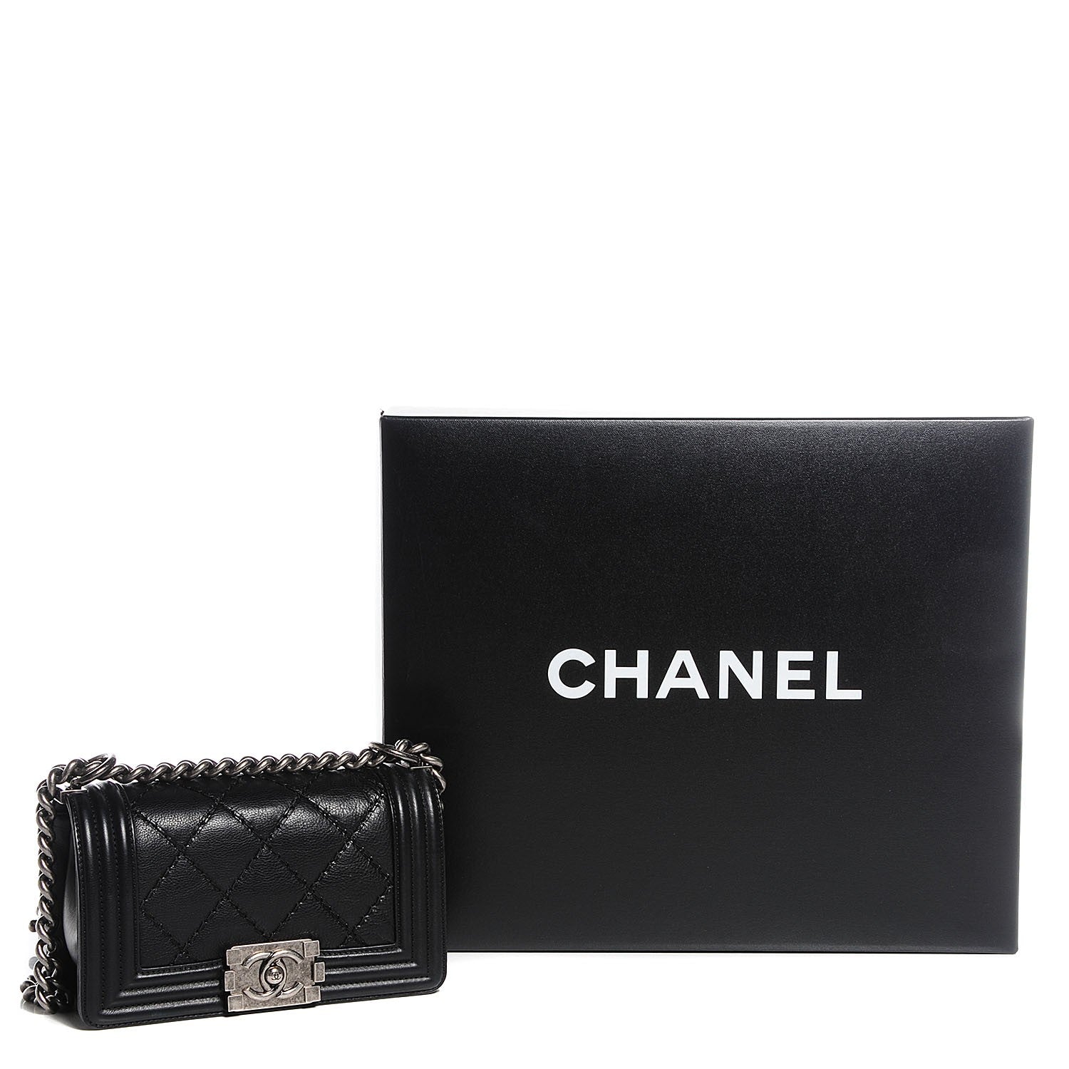Chanel Calfskin Double Stitch Small Boy Flap Black 9 of 9