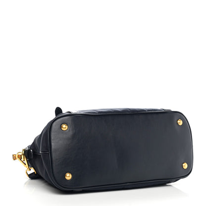 Prada Tessuto Nylon Soft Calf Tote Bleu 3 of 6
