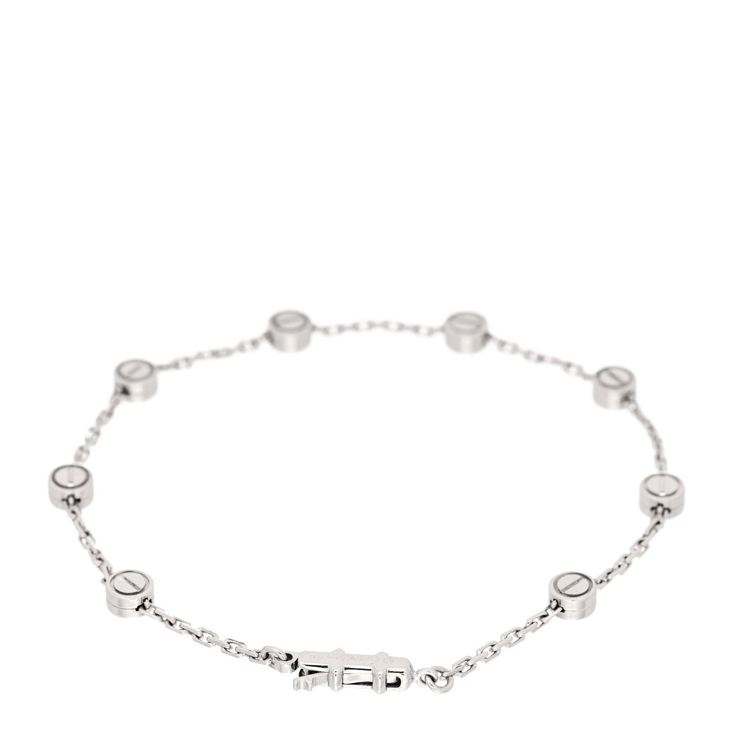 18K White Gold LOVE Station Bracelet