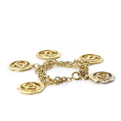 Chanel Medallion CC Charm Bracelet Gold 3 of 5