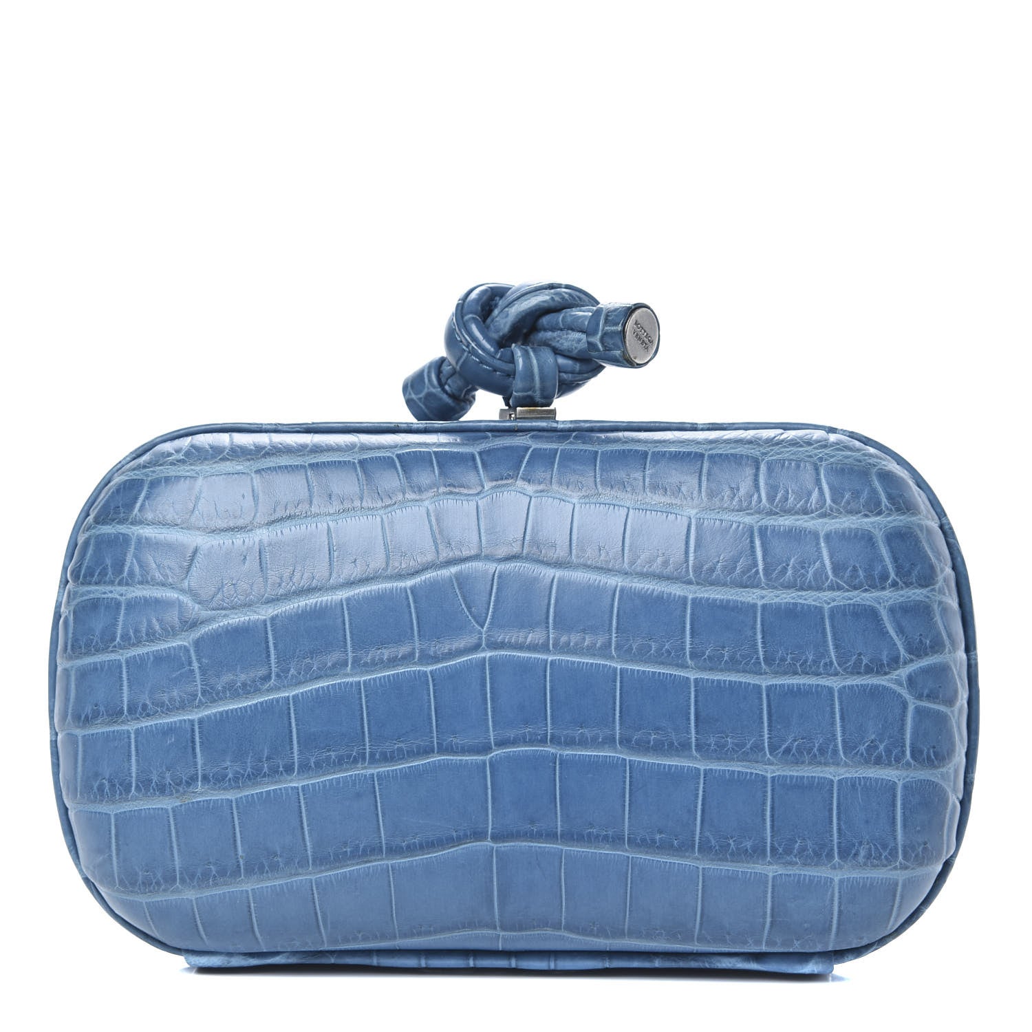 Bottega Veneta Crocodile Knot Clutch Blue 1 of 8