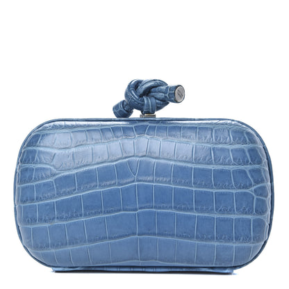 Bottega Veneta Crocodile Knot Clutch Blue 1 of 8