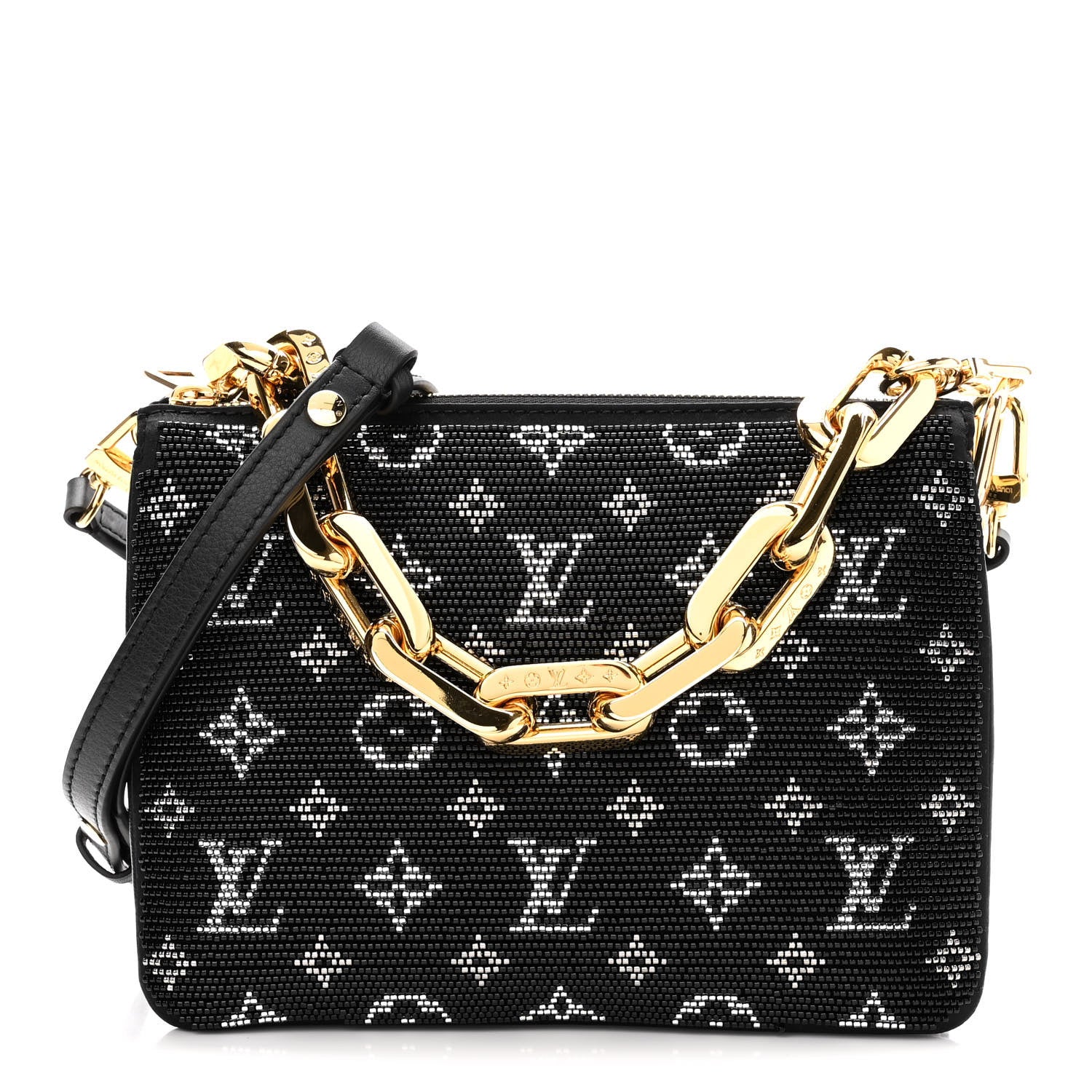 Louis Vuitton Satin Beaded Embroidered Monogram Coussin BB Black 1 of 8