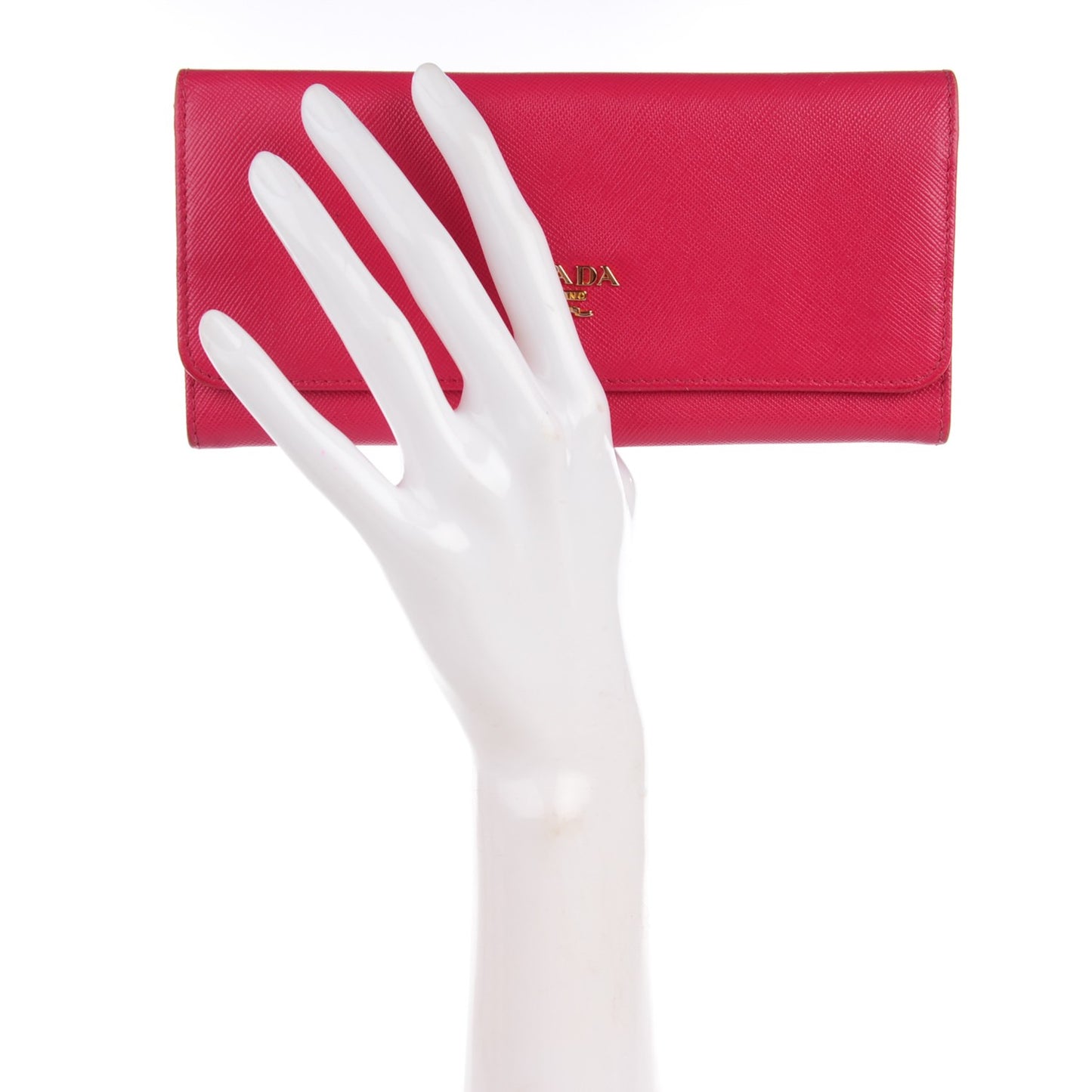 Saffiano Metal Continental Flap Wallet Peonia Begonia