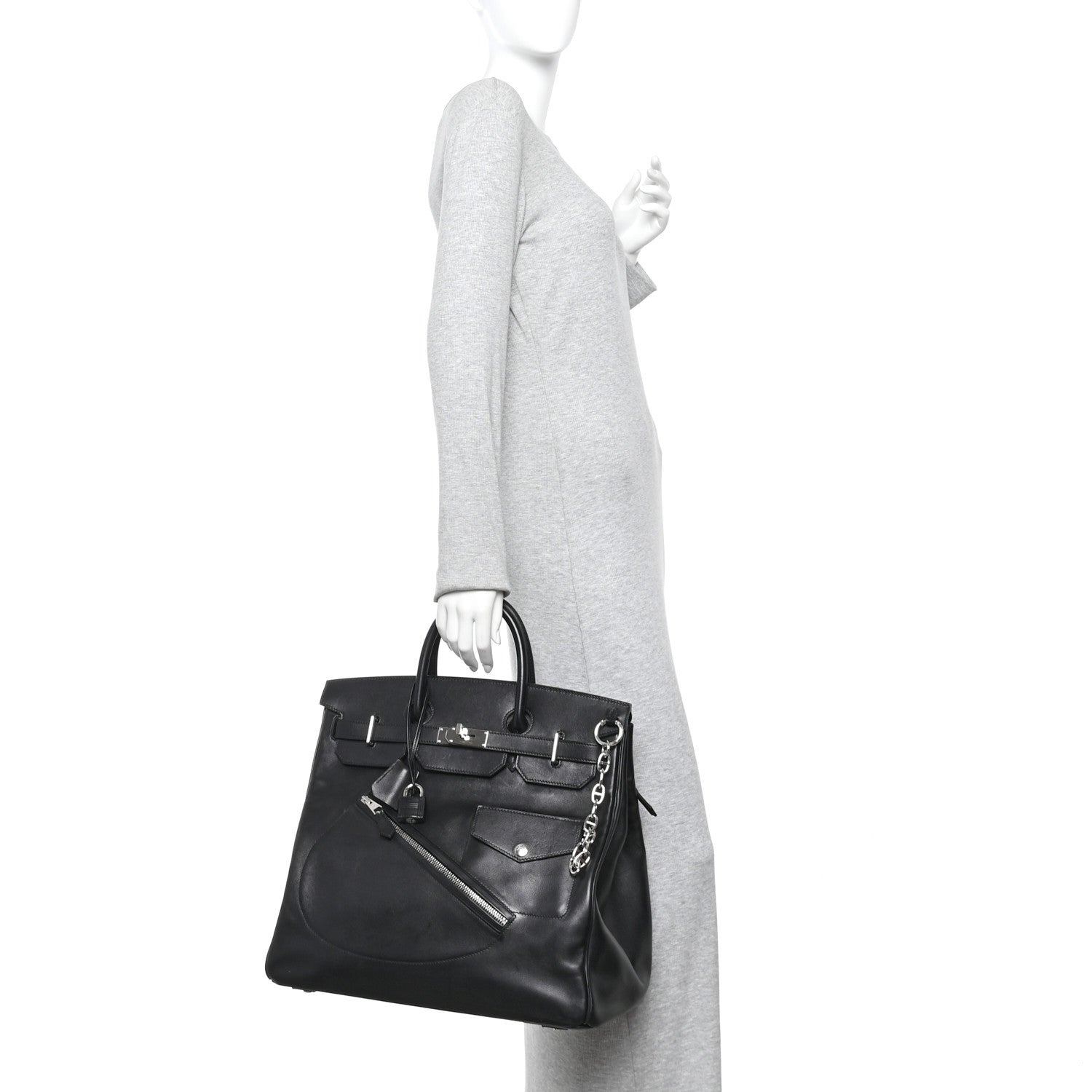 Hermes Veau Volupto Rock HAC Birkin 40 Black 2 of 17