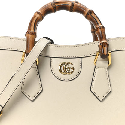 Gucci Wonka Grain Calfskin Small Diana Tote Bag Mystic White Cuir 8 of 10