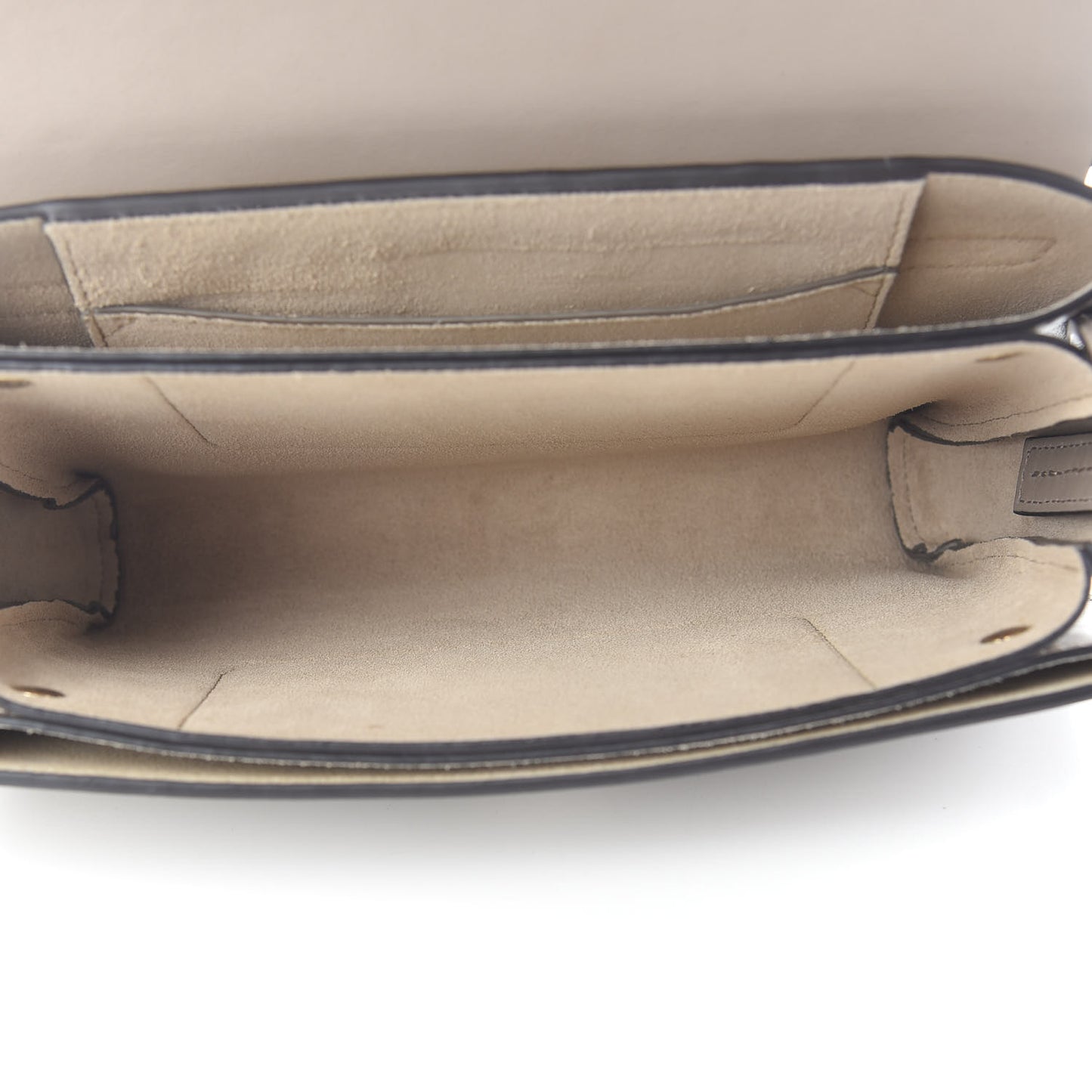 Suede Calfskin Small Faye Shoulder Bag Motty Grey
