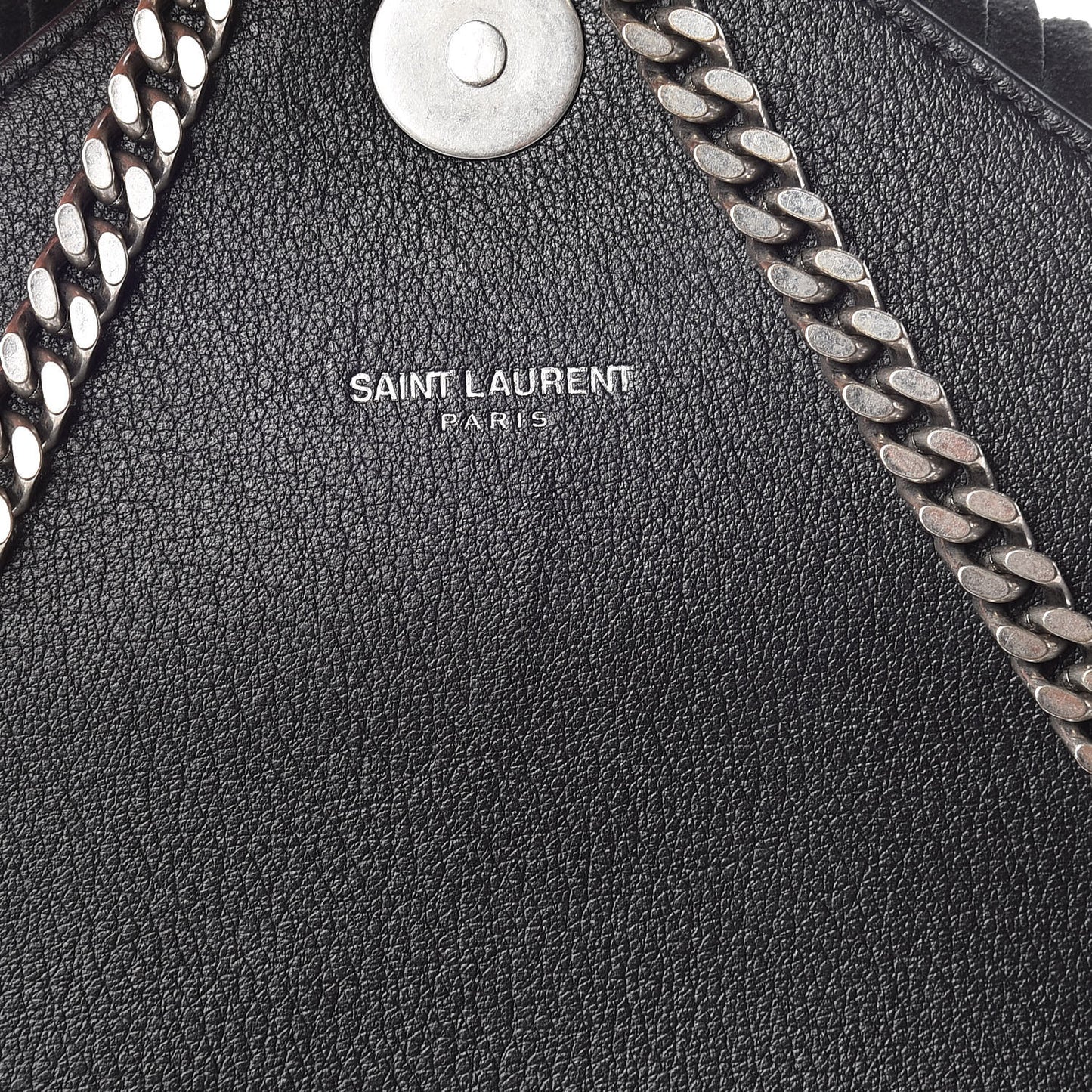Calfskin Fringe Small Monogram Satchel Black
