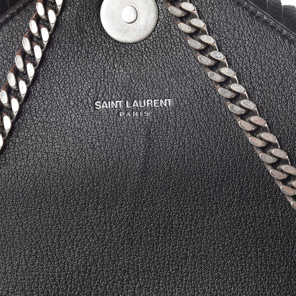 Saint Laurent Calfskin Fringe Small Monogram Satchel Black 11 of 12