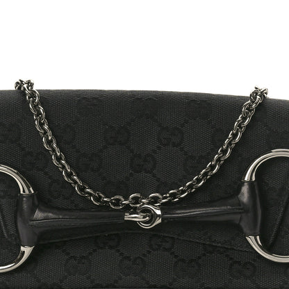 Gucci Monogram Studded Horsebit Clutch Black 8 of 11