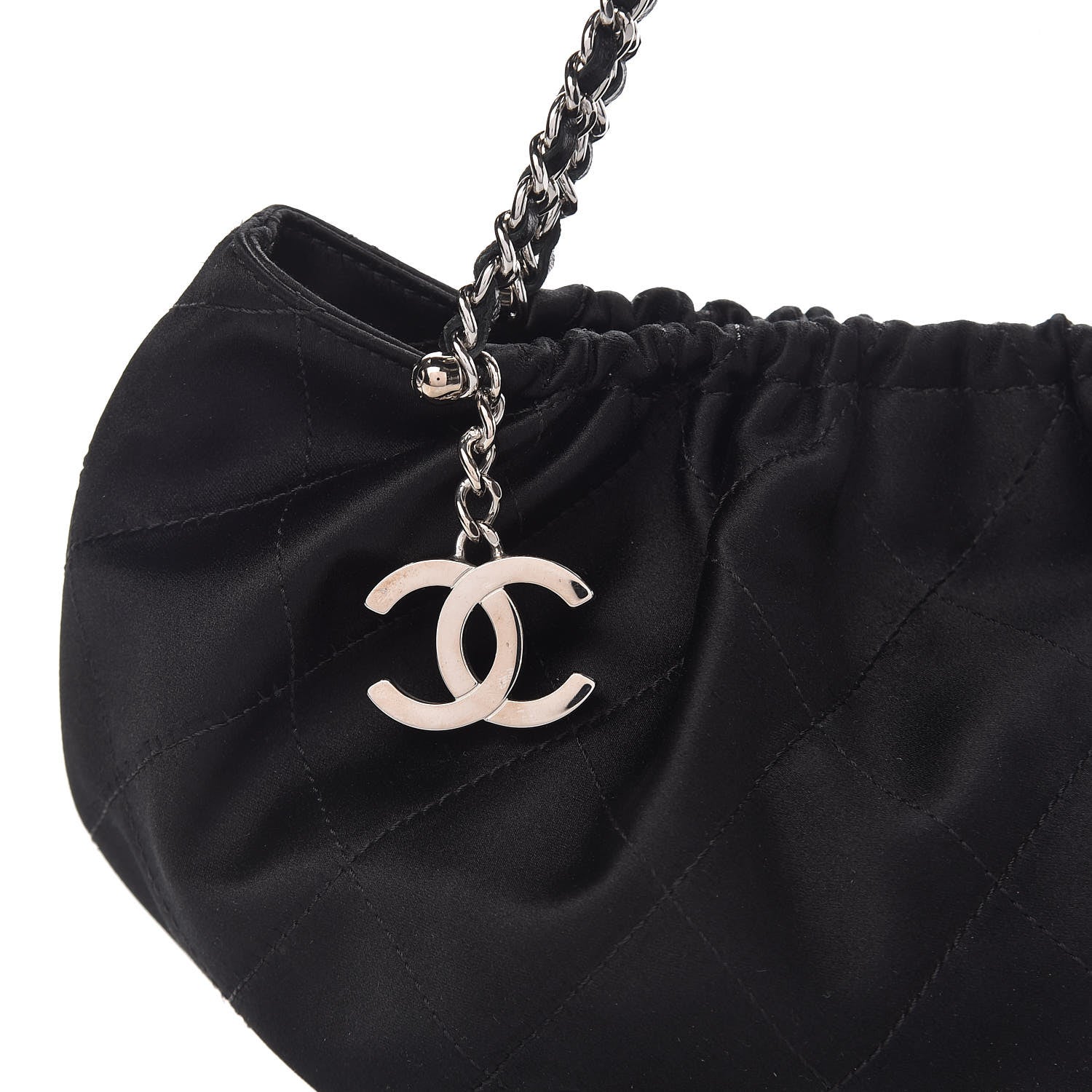 Chanel Satin Frame Top CC Small Evening Bag Black 8 of 10