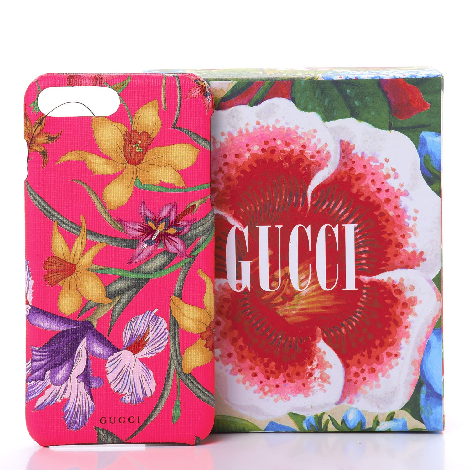Gucci Supreme Floral Print iPhone 8 Plus Case Fluorescent Fuchsia 7 of 7
