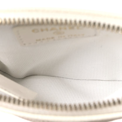 Chanel Caviar Quilted Zip Card Holder Wallet White 11 of 16