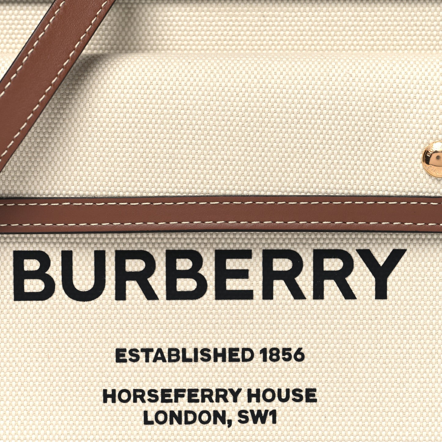 Canvas Smooth Calfskin Two Tone Mini Pocket Bag Natural Malt Brown