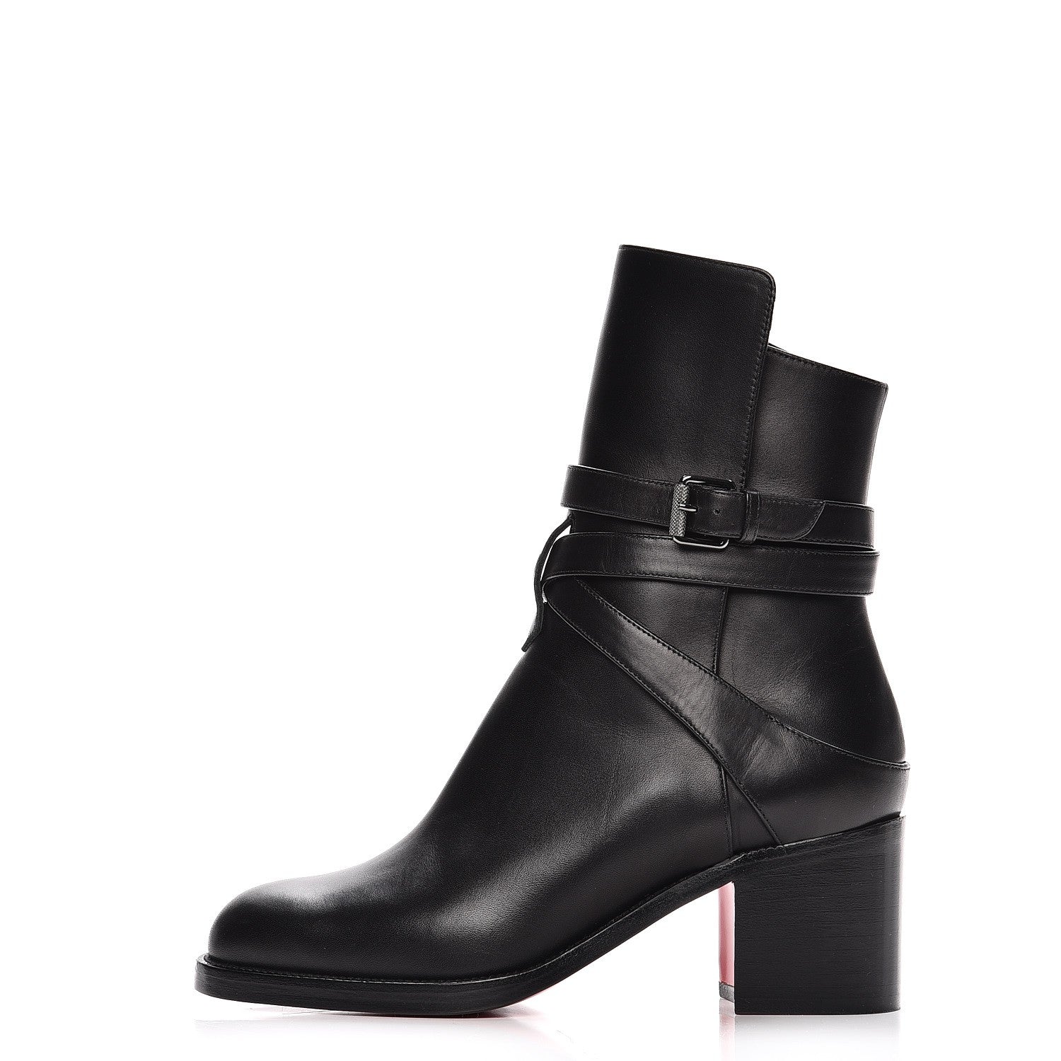 Christian Louboutin Calfskin Karistrap 70 Ankle Boots 34.5 Black 1 of 8