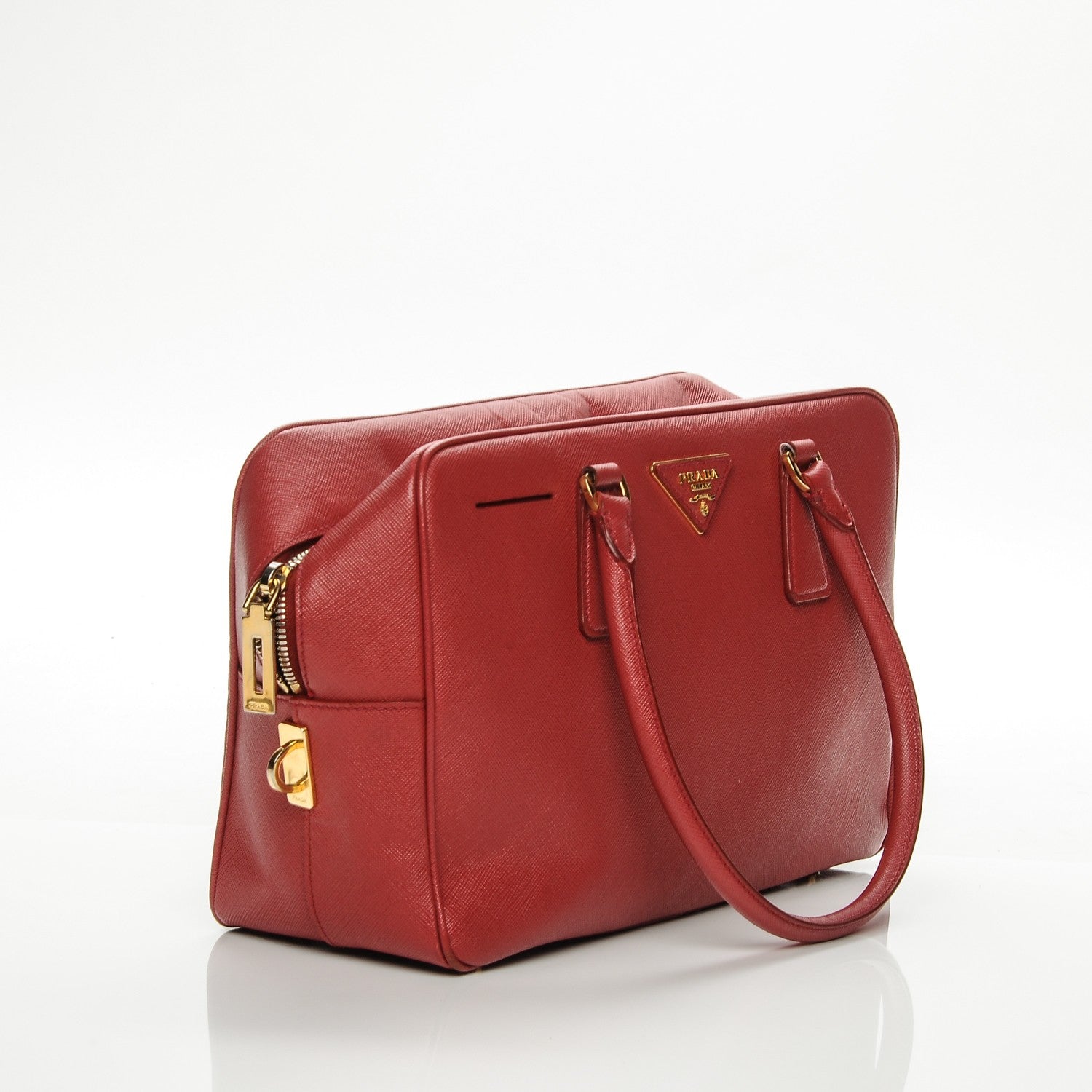 Prada Saffiano Lux Bowler Fuoco 5 of 12