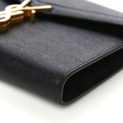 Saint Laurent Grain De Poudre Monogram Cassandra Chain Wallet Black 10 of 11