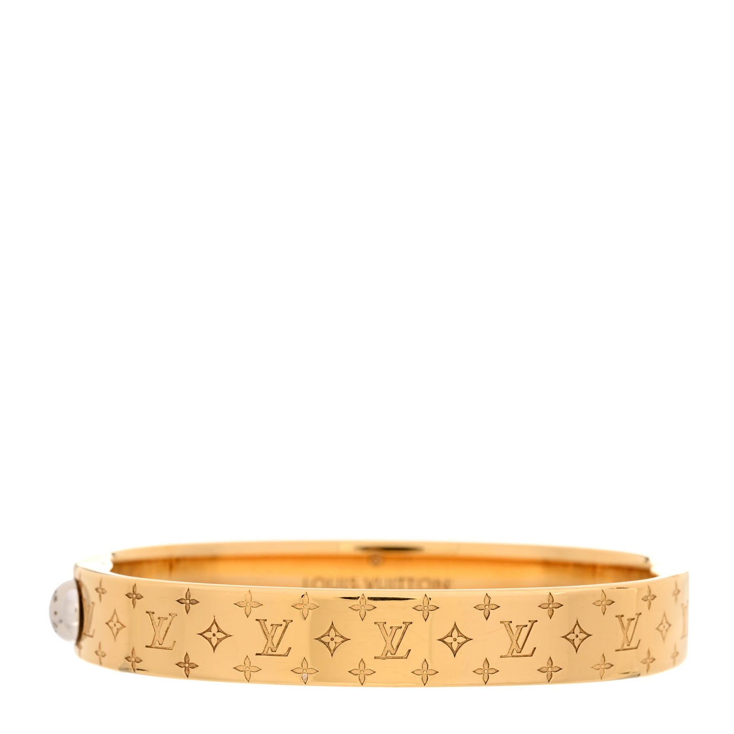 Brass Crystal Monogram Nanogram Strass Cuff S Gold