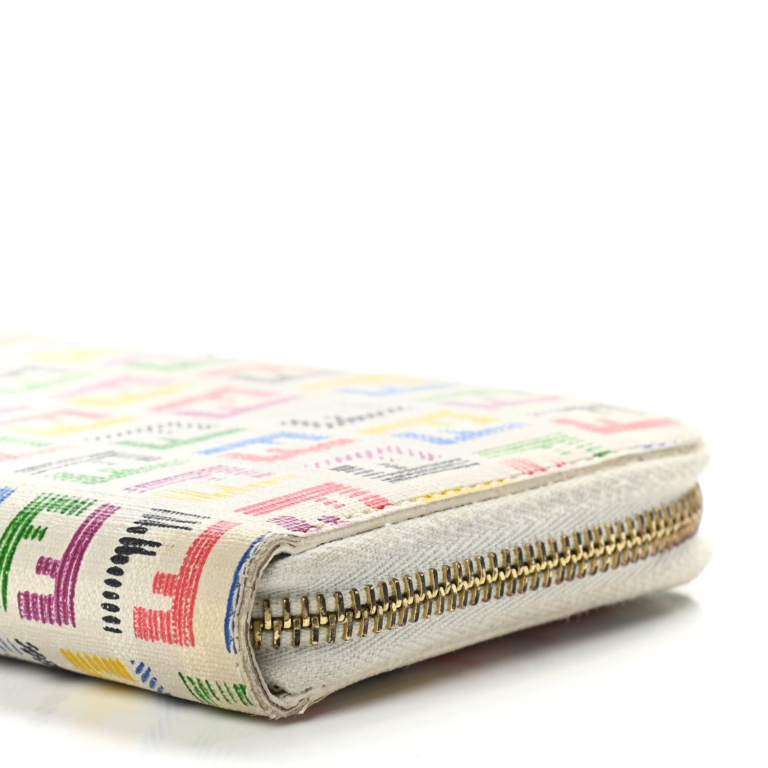 Fendi Zucchino Spalmati FF Multicolor Zip Around Wallet White Multicolor 13 of 18