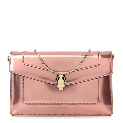 Bulgari Metallic Serpenti Forever Chain Wallet Rose Quartz 1 of 12