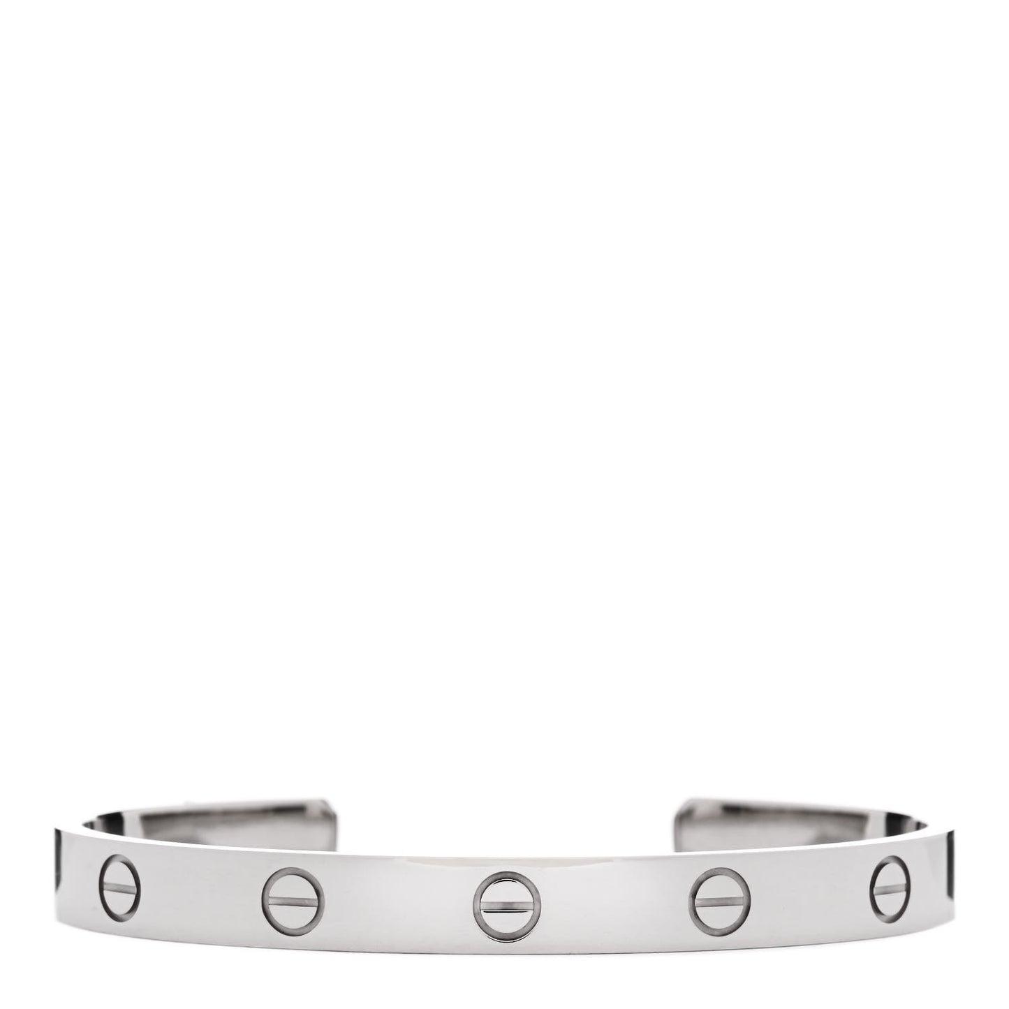 18K White Gold LOVE Cuff Bracelet 17