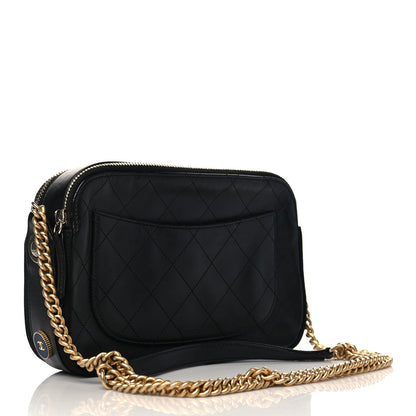 Chanel Calfskin Grosgrain Stitched Button Up Camera Case Black 3 of 10
