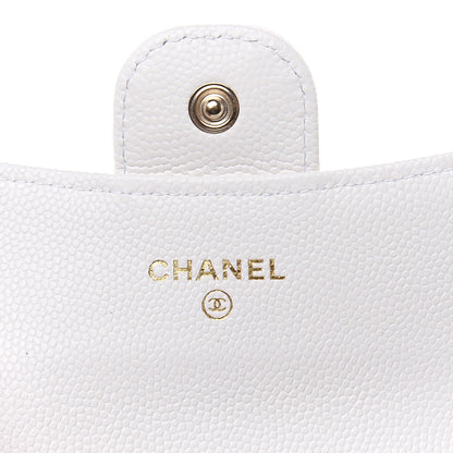 Chanel Caviar Quilted Flap Card Holder Wallet White 6 of 8