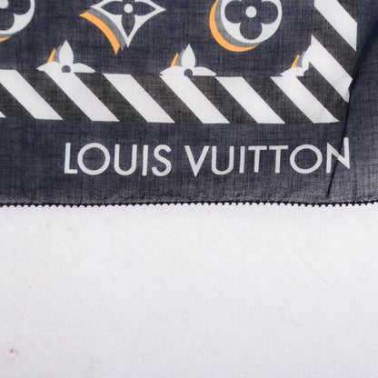 Louis Vuitton Cotton Monogram Bulles Pareo Scarf Navy 4 of 6