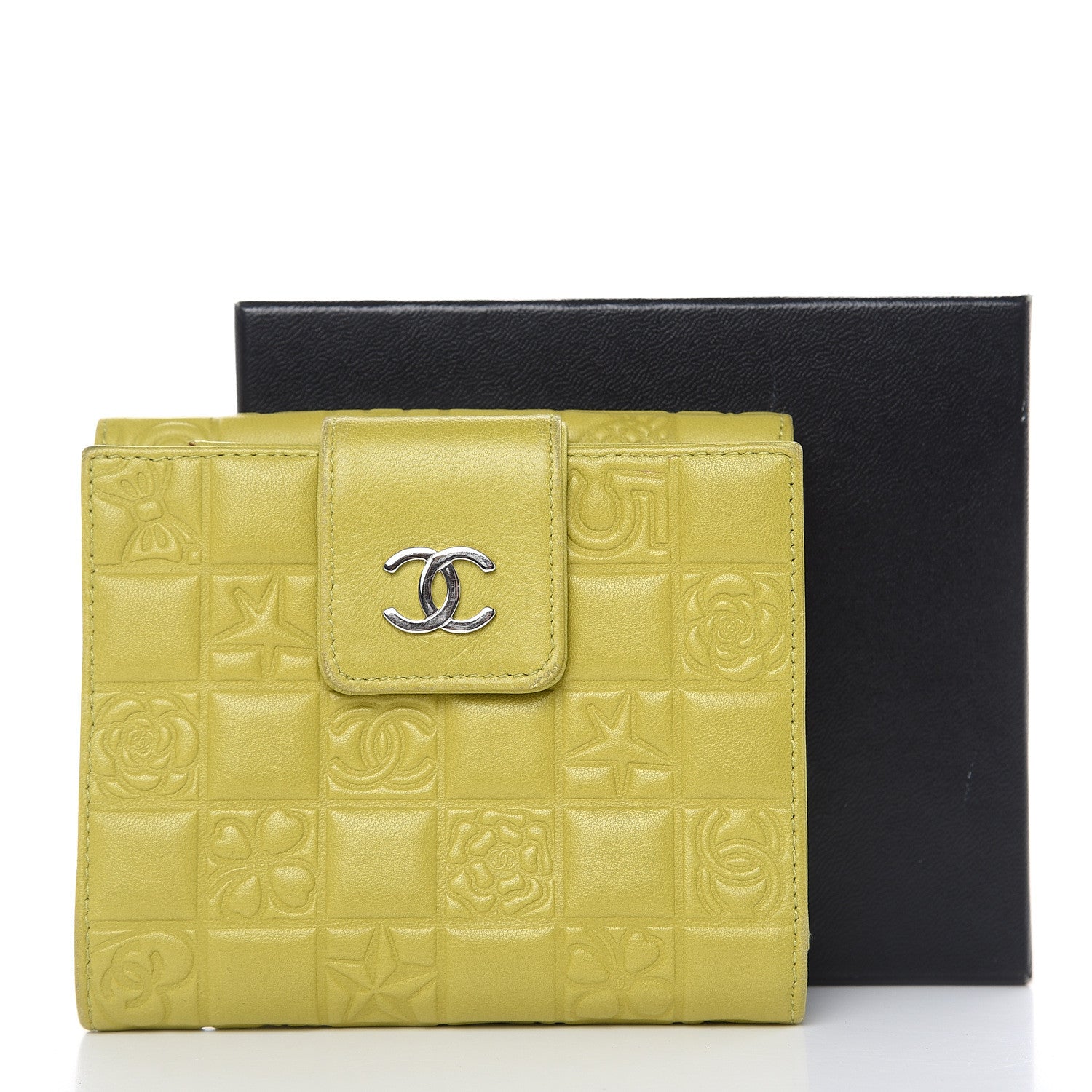 Chanel Lambskin Precious Symbols French Flap Wallet Chartreuse 15 of 15