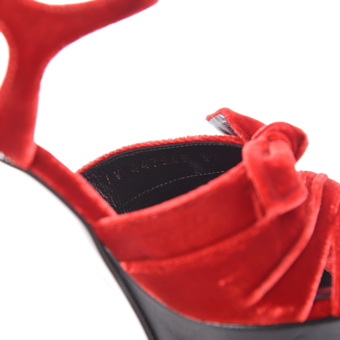 Velluto Claire Tripon Glitter Platform Sandals 37 Rosso Argento
