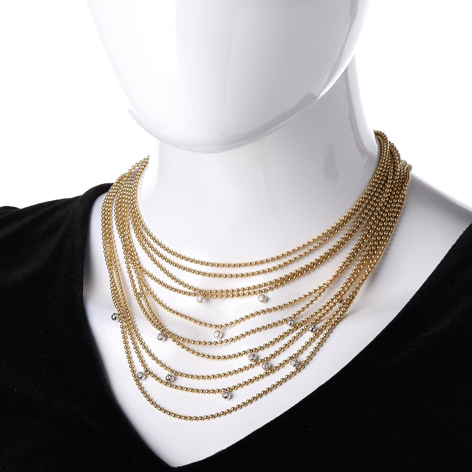 Cartier 18K Yellow Gold Diamond Draperie de Decollete Bib Necklace 2 of 6