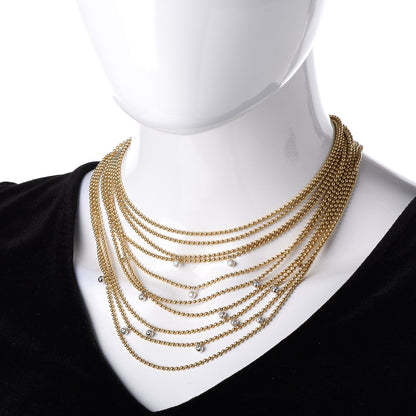 Cartier 18K Yellow Gold Diamond Draperie de Decollete Bib Necklace 2 of 6