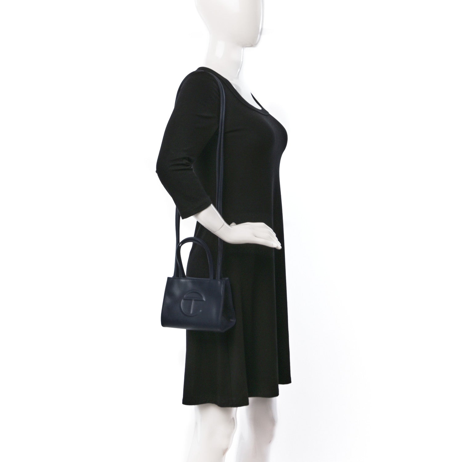 Telfar Vegan Leather Small Shopping Bag Navy 2 of 8