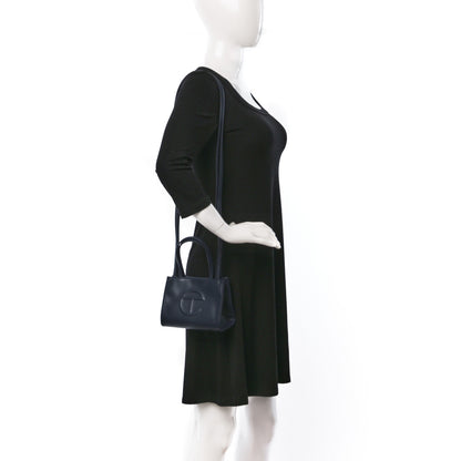 Telfar Vegan Leather Small Shopping Bag Navy 2 of 8